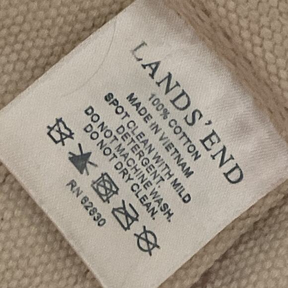 Lands End Durable Canvas Tote Bag Pure Cotton White 62830 - Picture 13 of 13